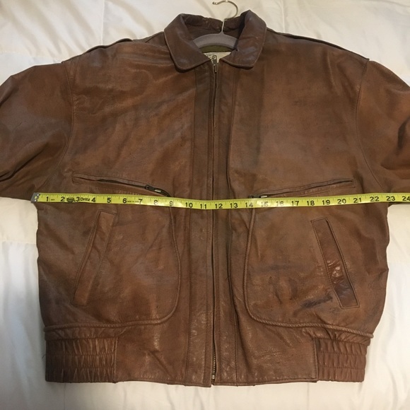 Vintage Nordstrom Brass Plum Leather Bomber Jacket - Picture 7 of 16